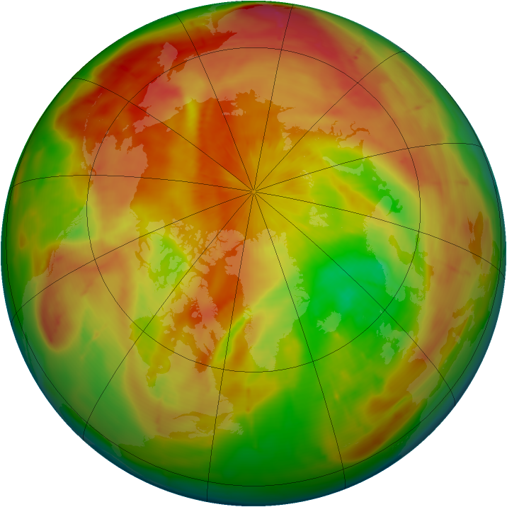 Arctic ozone map for 13 April 2010